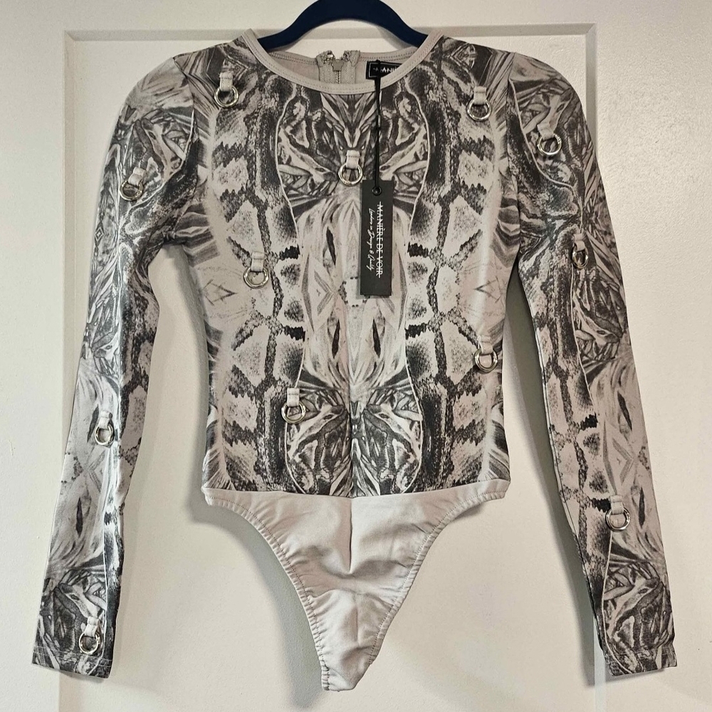 Manière De Voir Snake Print Long Sleeve Bodysuit